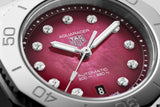  Shop Authentic Tag Heuer Aquaracer Professional 200 Automatic Diamond Ruby Red Dial Silver Steel Strap Watch for Women - WBP2414.BA0622 - Luxxuri