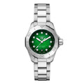  Shop Authentic Tag Heuer Aquaracer Professional 200 Automatic Diamond Green Dial Silver Steel Strap Watch for Women - WBP2415.BA0622 - Luxxuri