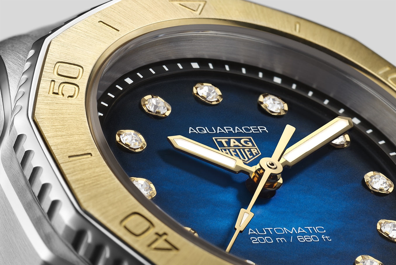  Shop Authentic Tag Heuer Aquaracer Professional 200 Automatic Diamonds Blue Dial Blue Rubber Strap Watch for Women - WBP2450.FT6215 - Luxxuri