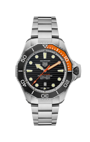  Shop Authentic Tag Heuer Aquaracer Professional 1000 Superdiver Automatic Black Dial Silver Steel Strap Watch for Men - WBP5A8A.BF0619 - Luxxuri