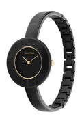  Shop Authentic Calvin Klein Chic Black Dial Black Leather Strap Watch for Women - K7N23CB1 - Luxxuri