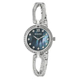  Shop Authentic Bulova Crystal Black Mother of Pearl Dial Silver Steel Strap Watch for Women - 96L224 - Luxxuri