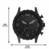  Shop Authentic Fossil Nate Chronograph Black Dial Black Leather Strap Watch for Men - JR1354 - Luxxuri
