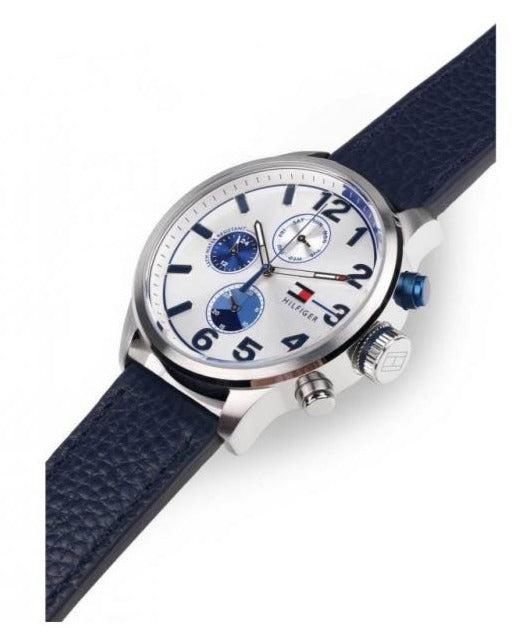  Shop Authentic Tommy Hilfiger Jackson Silver Dial Black Leather Strap Watch for Men - 1791240 - Luxxuri
