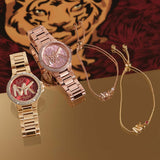  Shop Authentic Michael Kors Camille Analog Red Dial Gold Steel Strap Watch For Women - MK7196 - Luxxuri