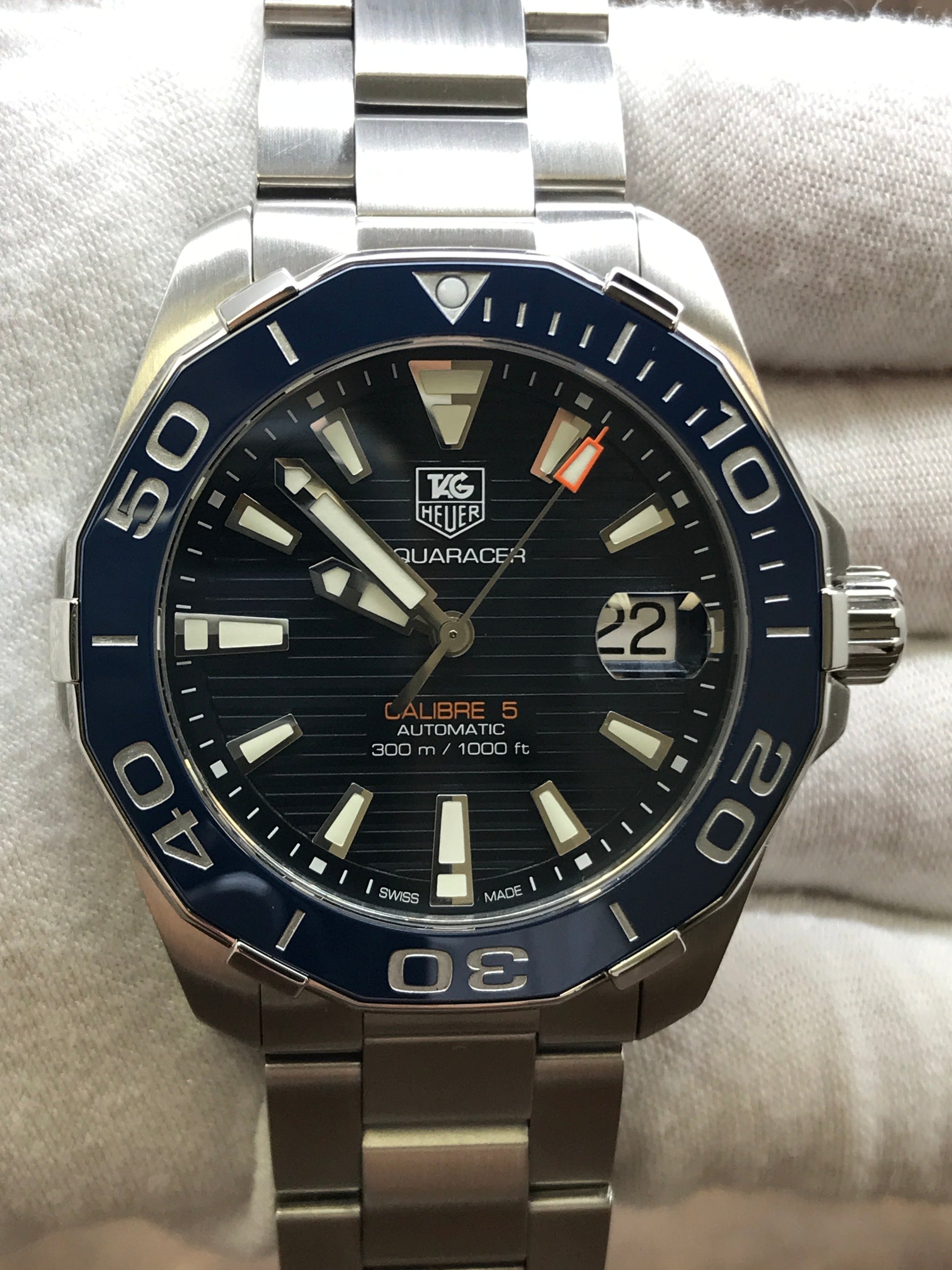  Shop Authentic Tag Heuer Aquaracer Blue Dial Watch for Men - WAY211C.BA0928 - Luxxuri