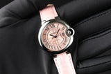  Shop Authentic Cartier Ballon Blue De Cartier Pink Dial Pink Leather Strap Watch for Women - WSBB0031 - Luxxuri
