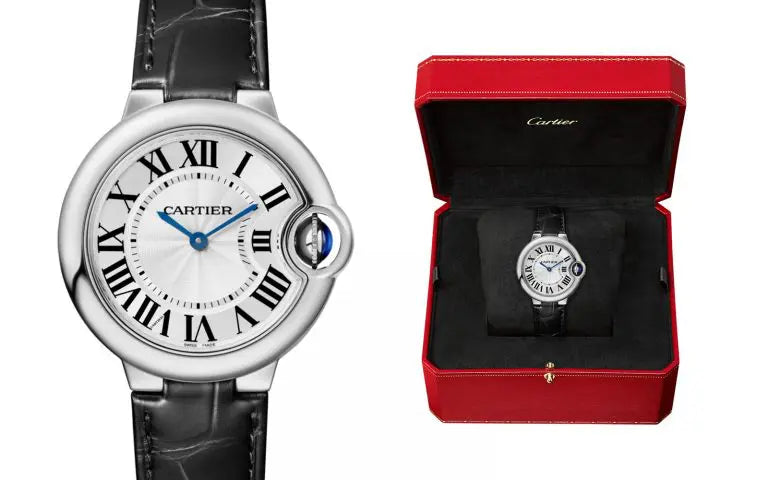  Shop Authentic Cartier Ballon Bleu De Cartier Silver Dial Black Leather Strap Watch for Women - WSBB0034 - Luxxuri