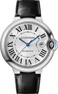 Shop Authentic Cartier Ballon Bleu De Cartier Silver Dial Black Leather Strap Watch for Women - WSBB0028 - Luxxuri