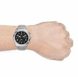  Shop Authentic Fossil Bronson Chronograph Black Dial Silver Steel Strap Watch for Men - FS5710 - Luxxuri