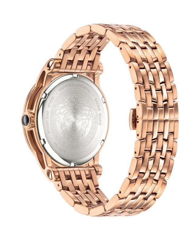  Shop Authentic Versace Palazzo Empire Black Dial Rose Gold Steel Strap Watch for Men - VERD00718 - Luxxuri