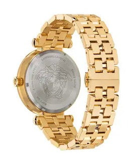  Shop Authentic Versace Greca Sport Quartz Black Dial Gold Steel Strap Watch for Men - VEZ300721 - Luxxuri