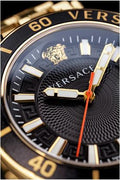  Shop Authentic Versace Greca Sport Quartz Black Dial Gold Steel Strap Watch for Men - VEZ300721 - Luxxuri