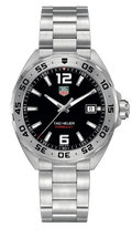  Shop Authentic Tag Heuer Formula 1 Stainless Steel 41mm Black Dial Silver Steel Strap Watch for Men - WAZ1112.BA0875 - Luxxuri