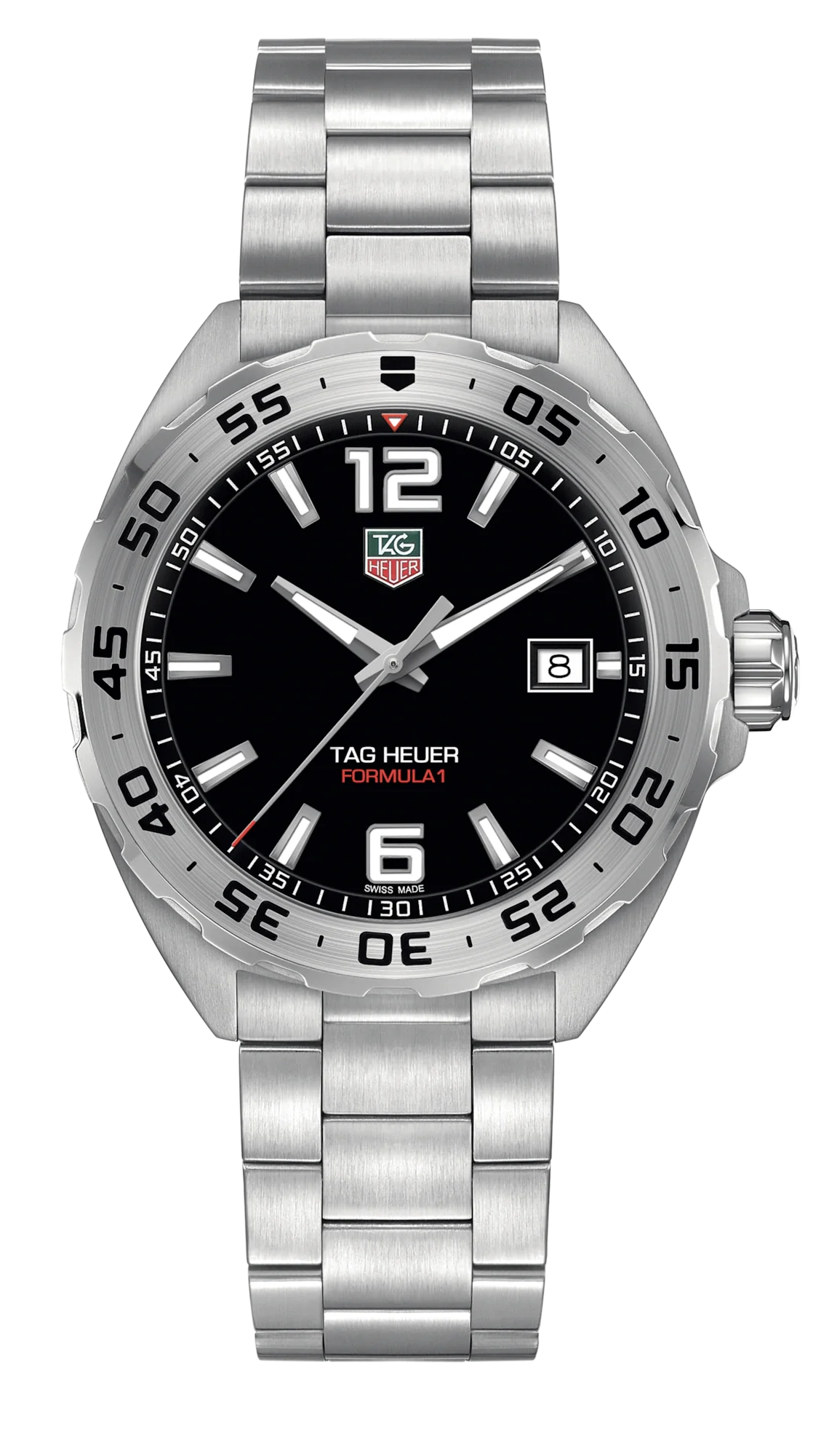  Shop Authentic Tag Heuer Formula 1 Stainless Steel 41mm Black Dial Silver Steel Strap Watch for Men - WAZ1112.BA0875 - Luxxuri