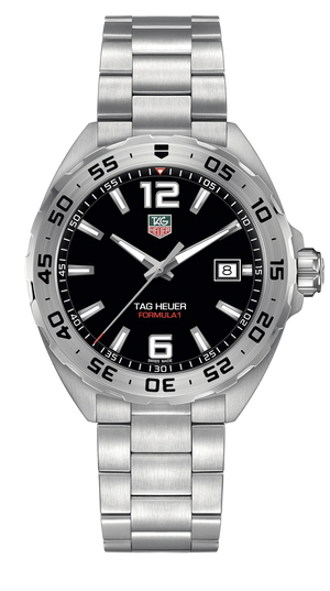  Shop Authentic Tag Heuer Formula 1 Stainless Steel 41mm Black Dial Silver Steel Strap Watch for Men - WAZ1112.BA0875 - Luxxuri
