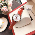  Shop Authentic Tissot Couturier Lady Silver Dial Red Leather Strap Watch for Women - T035.210.16.031.01 - Luxxuri