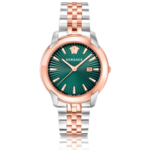  Shop Authentic Versace V-Urban Green Dial Two Tone Steel Strap Watch for Men - VELQ00619 - Luxxuri