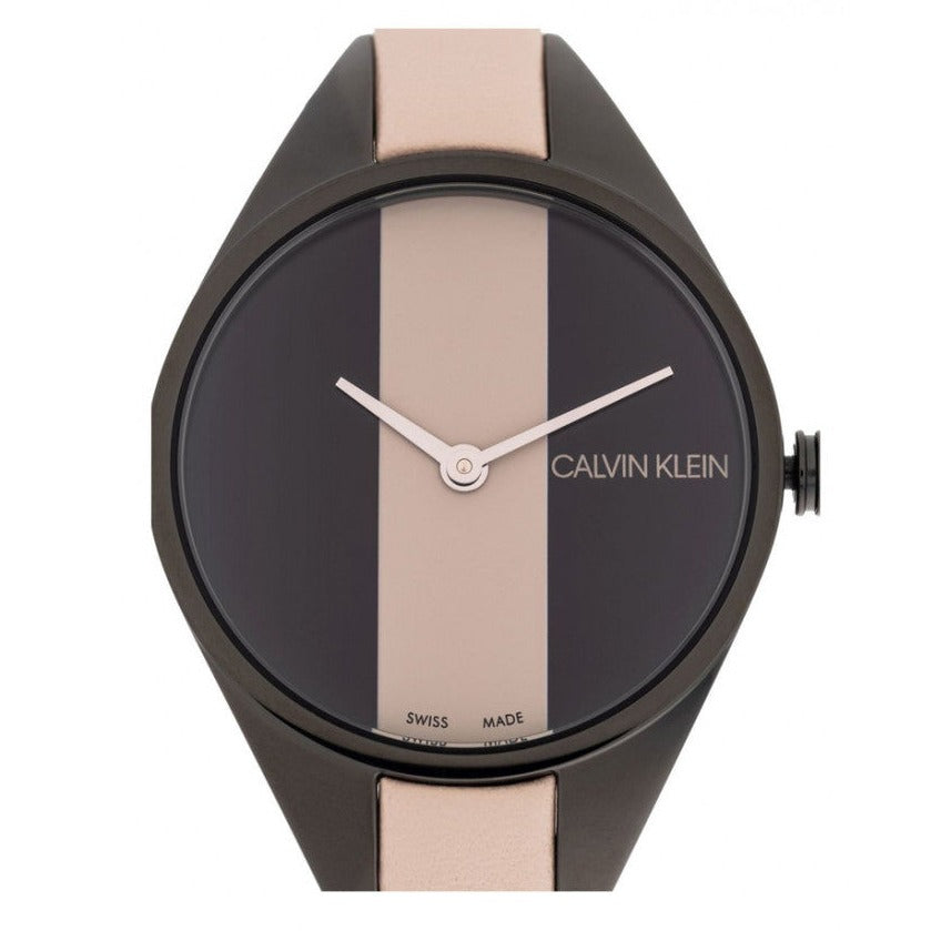  Shop Authentic Calvin Klein Rebel Cream Black Dial Cream Leather Strap Watch for Women - K8P237X1 - Luxxuri