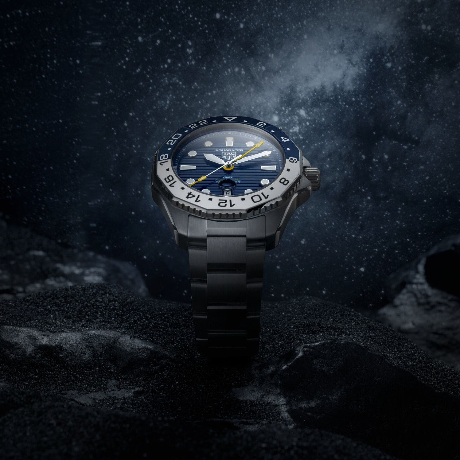  Shop Authentic Tag Heuer Aquaracer Professional 300 GMT Automatic Blue Dial Silver Steel Strap Watch for Men - WBP2010.BA0632 - Luxxuri