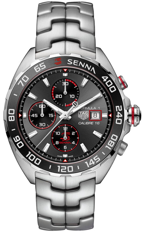  Shop Authentic Tag Heuer Formula 1 Chronograph Senna Grey Dial Silver Steel Strap Watch for Men - CAZ201D.BA0633 - Luxxuri