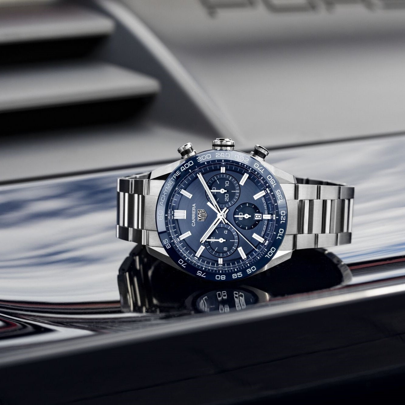  Shop Authentic Tag Heuer Carrera Chronograph Blue Dial Silver Steel Strap Watch for Men - CBN2A1A.BA0643 - Luxxuri