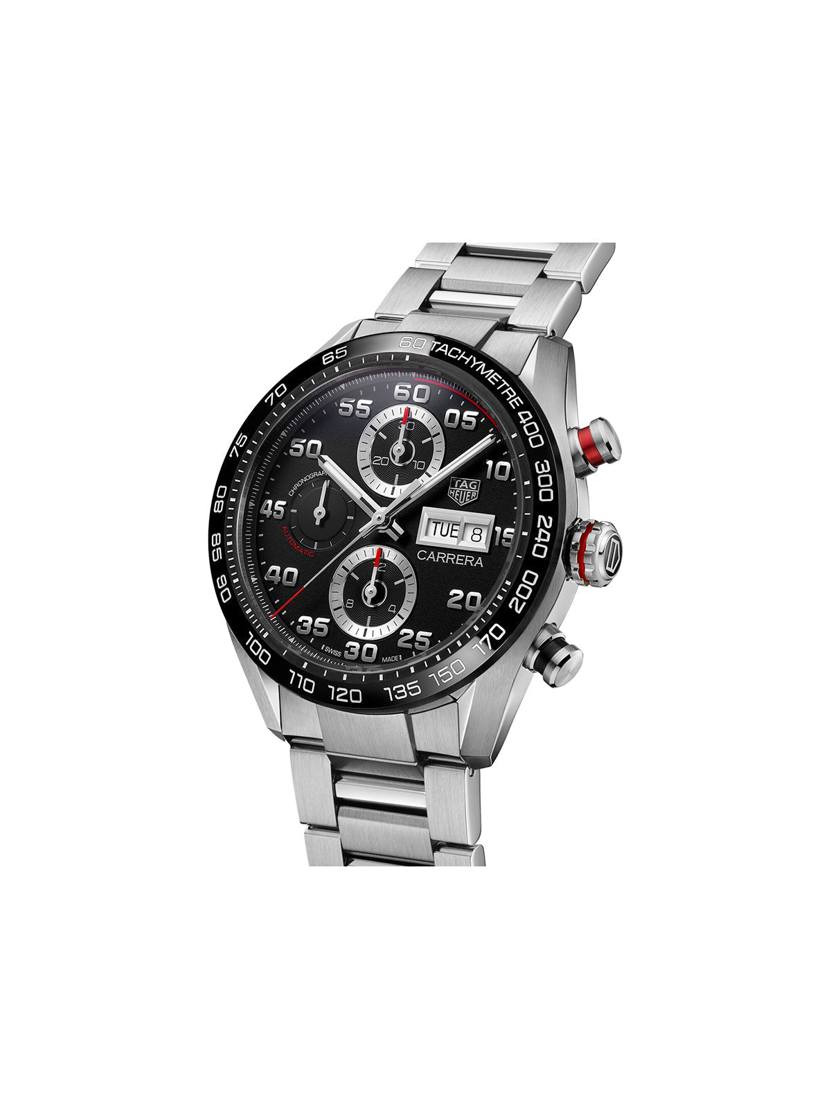  Shop Authentic Tag Heuer Carrera Chronograph Black Dial Silver Steel Strap Watch for Men - CBN2A1AA.BA0643 - Luxxuri