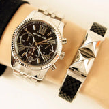  Shop Authentic Michael Kors Runway Chronograph Black Dial Silver Steel Strap Watch For Women - MK5708 - Luxxuri