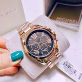  Shop Authentic Michael Kors Bradshaw Black Dial Rose Gold Steel Strap Watch for Women - MK5854 - Luxxuri