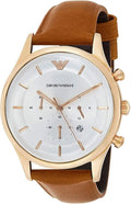  Shop Authentic Emporio Armani Quartz Silver Dial Brown Leather Strap Watch For Men - AR11043 - Luxxuri