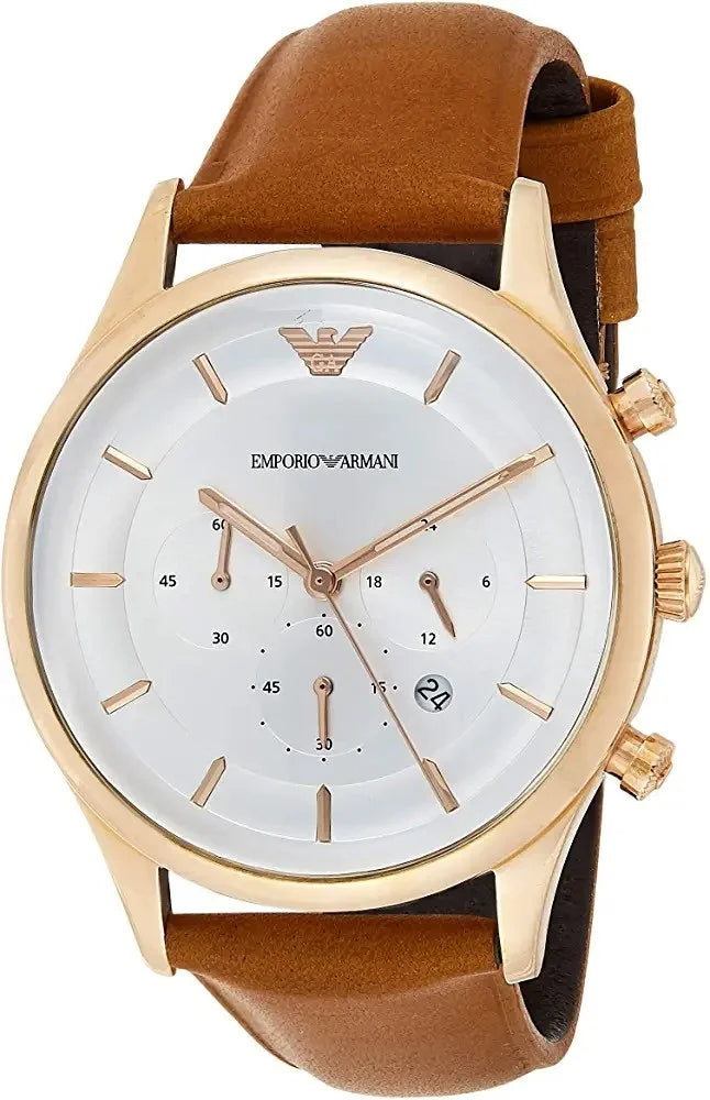  Shop Authentic Emporio Armani Quartz Silver Dial Brown Leather Strap Watch For Men - AR11043 - Luxxuri