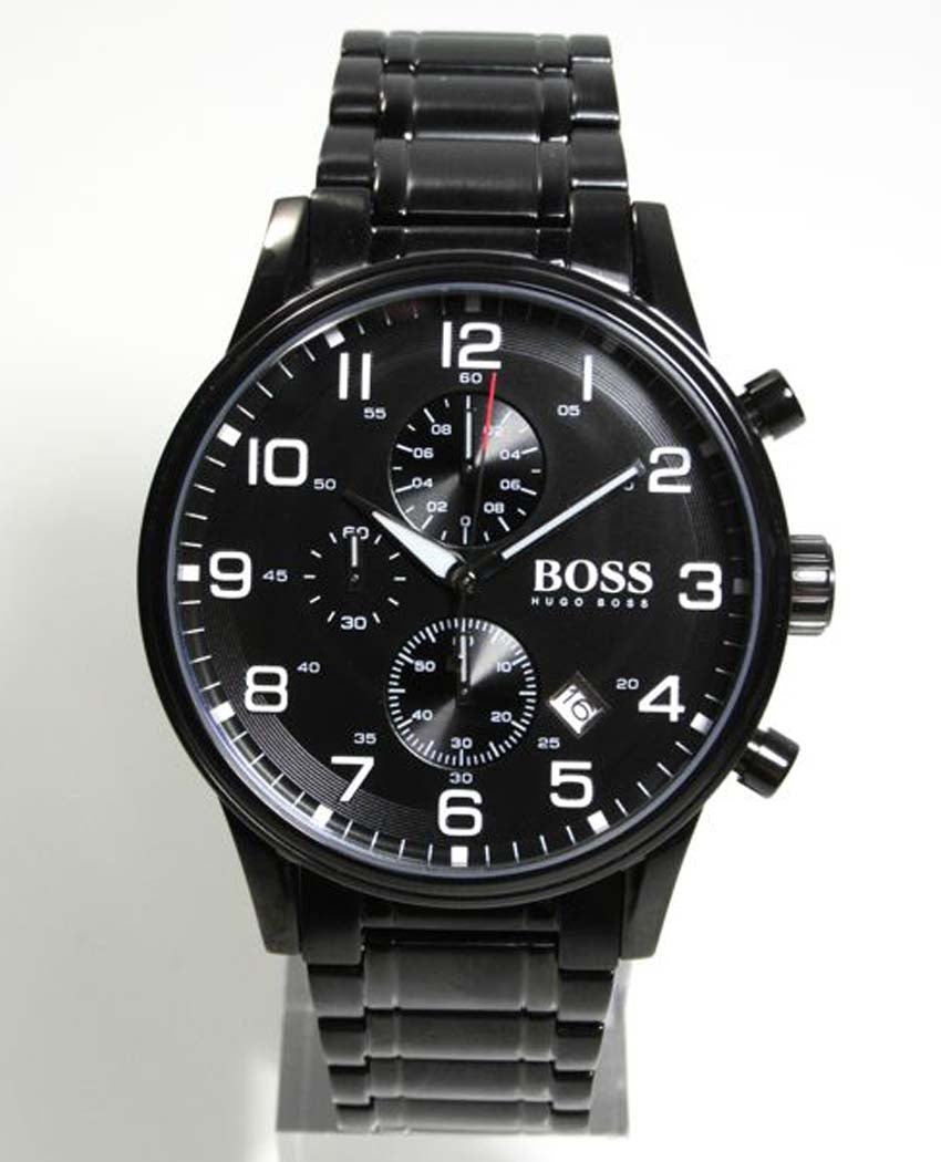  Shop Authentic Hugo Boss Chronograph Black Dial Black Steel Strap Watch for Men - 1513180 - Luxxuri