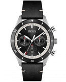  Shop Authentic Hugo Boss Chronograph Black Dial Black Leather Strap Watch for Men - 1513864 - Luxxuri