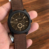  Shop Authentic Fossil Machine Flight Chronograph Brown Dial Brown Leather Strap Watch for Men - FS4656 - Luxxuri