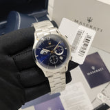  Shop Authentic Maserati Ricordo Chronograph Blue Dial Silver Steel Strap Watch For Men - R8873633001 - Luxxuri