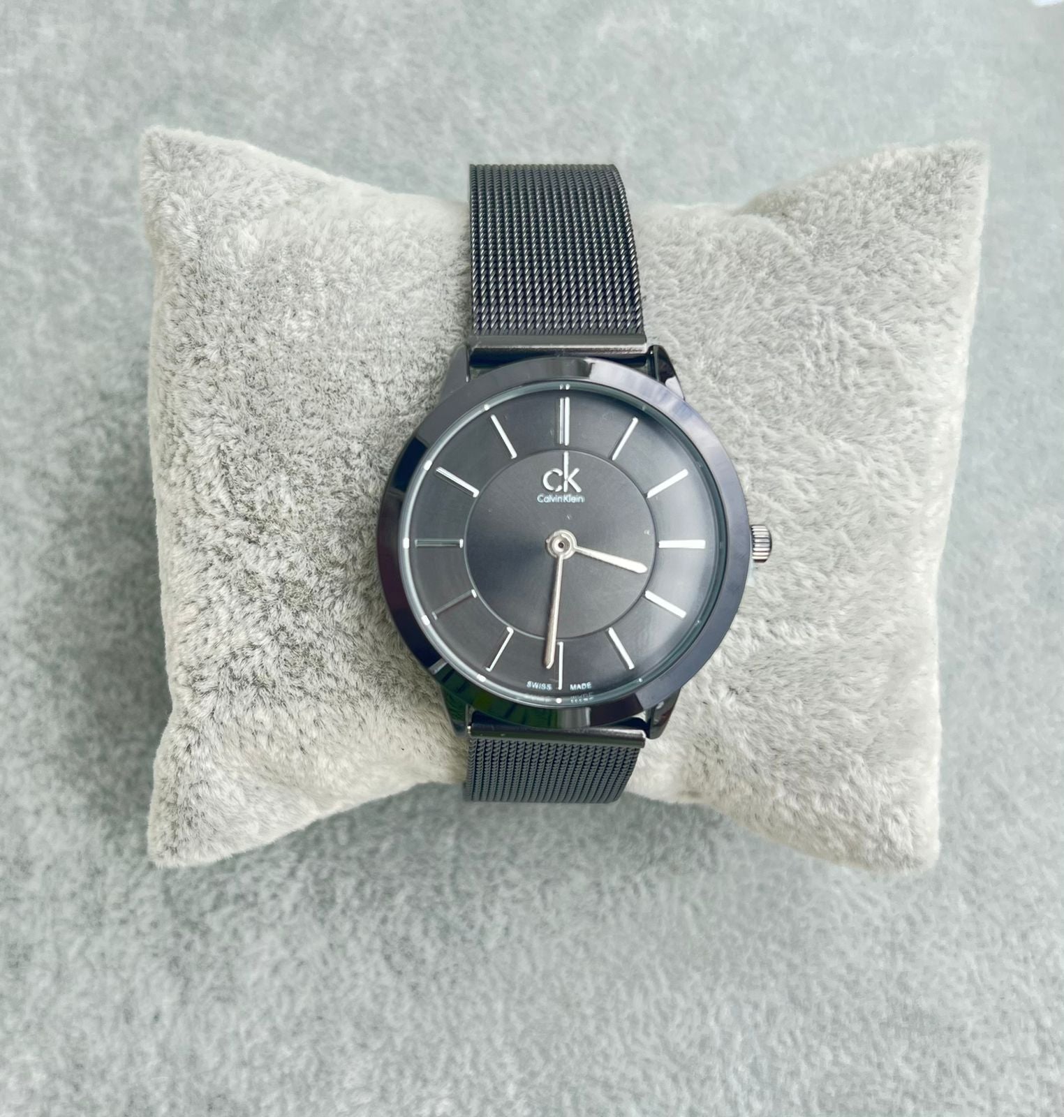  Shop Authentic Calvin Klein Minimal Black Dial Black Mesh Bracelet Watch for Men - K3M214B1 - Luxxuri