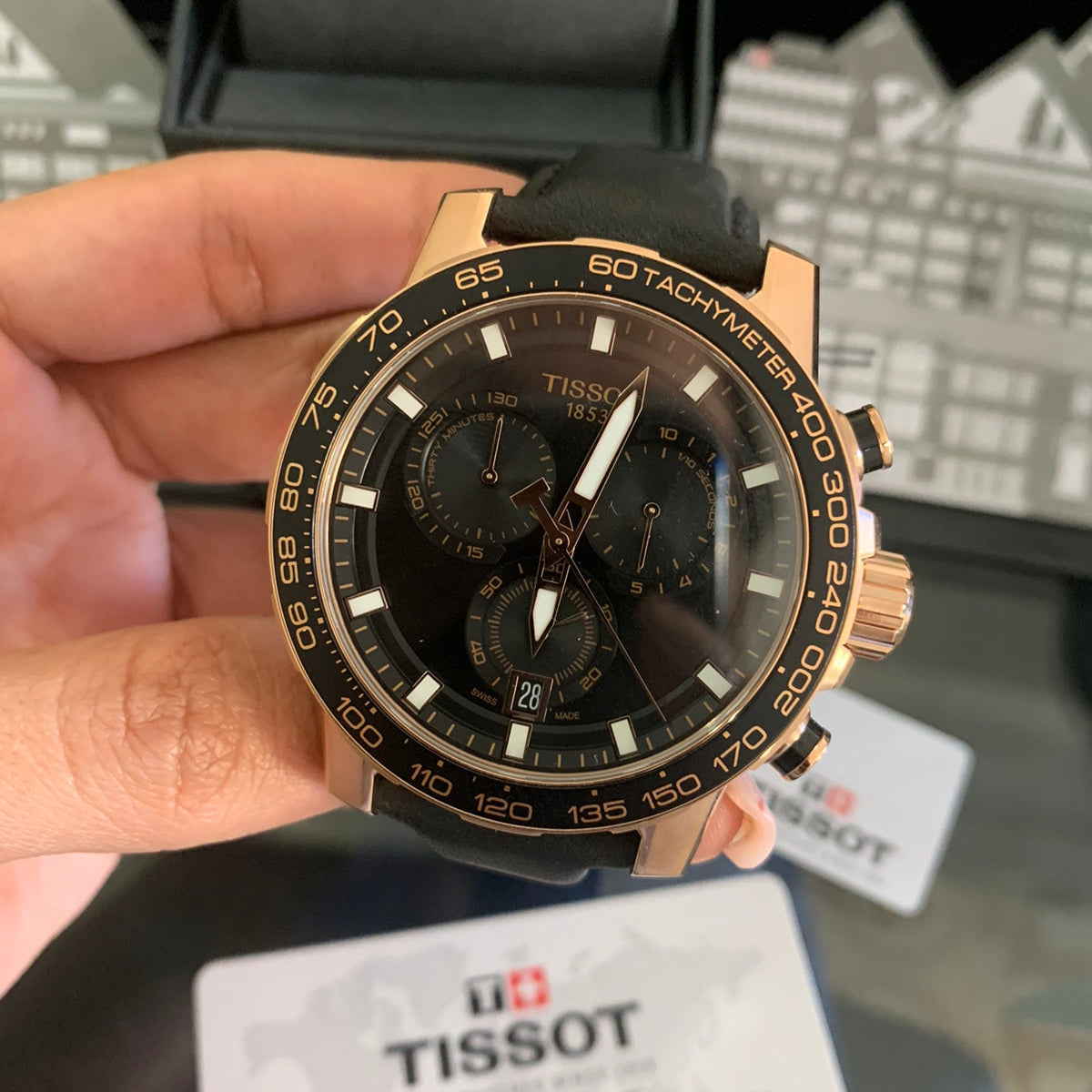  Shop Authentic Tissot Supersport Chrono Black Dial Black Leather Strap Watch for Men - T125.617.36.051.00 - Luxxuri