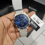  Shop Authentic Hugo Boss Professional Chronograph Blue Dial Silver Steel Strap Watch for Men - 1513527 - Luxxuri