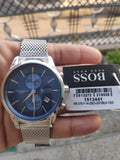  Shop Authentic Hugo Boss Jet Blue Dial Silver Mesh Bracelet Watch for Men - 1513441 - Luxxuri