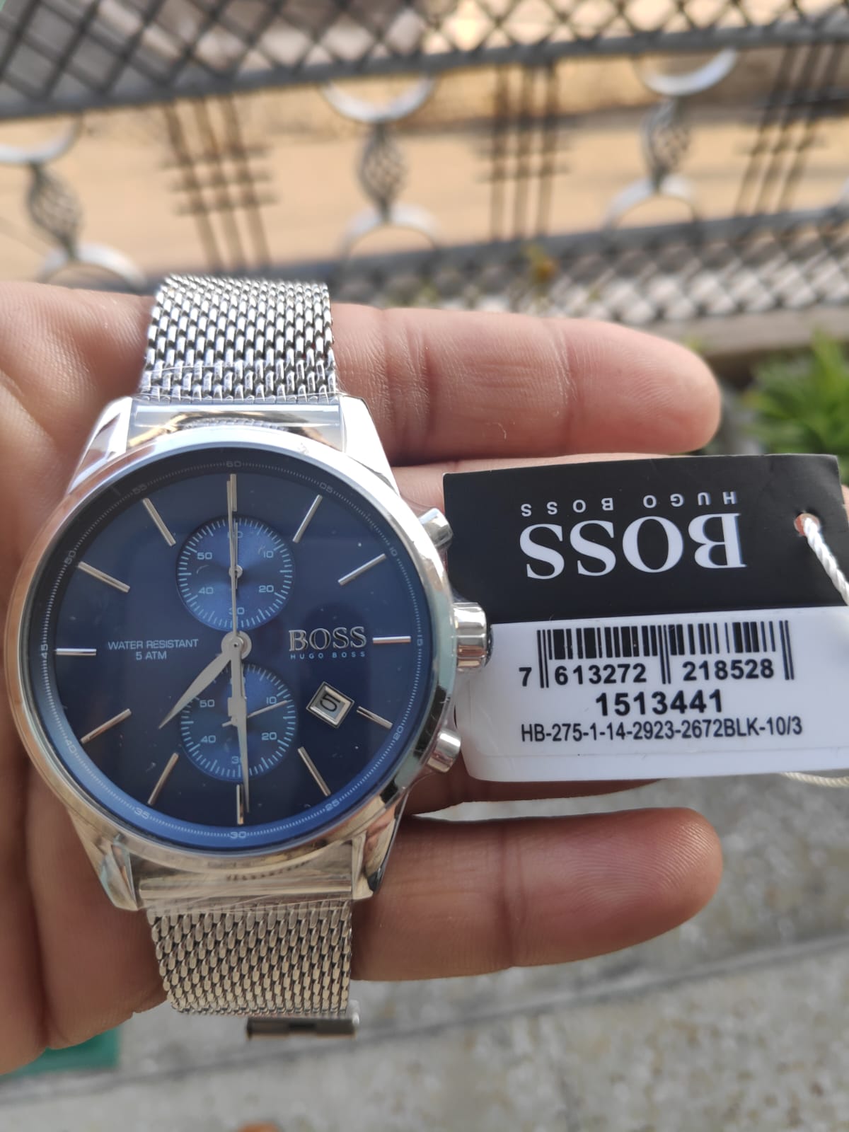  Shop Authentic Hugo Boss Jet Blue Dial Silver Mesh Bracelet Watch for Men - 1513441 - Luxxuri