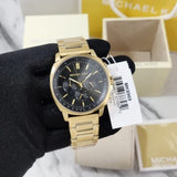  Shop Authentic Michael Kors Sullivan Quartz Black Dial Gold Steel Strap Watch For Men - MK8969 - Luxxuri