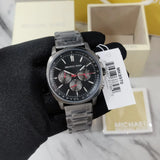  Shop Authentic Michael Kors Sullivan Chronograph Black Dial Grey Steel Strap Watch For Men - MK8970 - Luxxuri