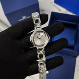  Shop Authentic Swarovski Crystal Flower Silver Dial Silver Steel Strap Watch for Women - 5547622 - Luxxuri