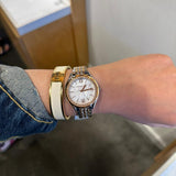  Shop Authentic Michael Kors Mindy Three Hand White Dial Two Tone Steel Strap Watch For Women - MK7077 - Luxxuri