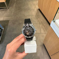  Shop Authentic Emporio Armani Meccanico Skeleton Black Dial Black Leather Strap Watch For Men - AR60026 - Luxxuri