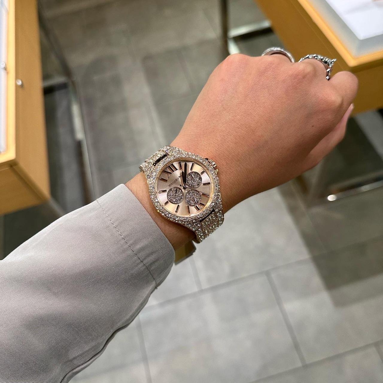  Shop Authentic Michael Kors Camille Multifunctional Crystals Rose Gold Dial Rose Gold Steel Strap Watch for Women - MK6961 - Luxxuri