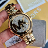  Shop Authentic Michael Kors Runway Mercer Crystals Gold Dial Gold Steel Strap Watch For Women - MK6714 - Luxxuri