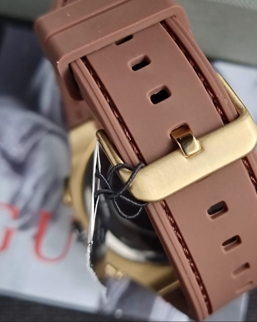  Shop Authentic Guess Headline Chronograph Blue Dial Brown Silicone Strap Watch For Men - GW0571G5 - Luxxuri