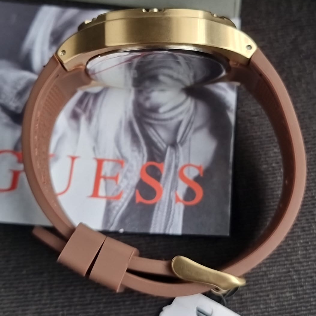  Shop Authentic Guess Headline Chronograph Blue Dial Brown Silicone Strap Watch For Men - GW0571G5 - Luxxuri