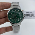  Shop Authentic Emporio Armani Renato Chronograph Green Dial Silver Steel Strap Watch For Men - AR11507 - Luxxuri